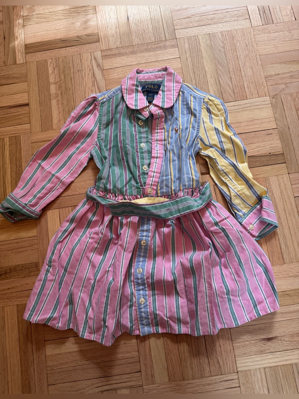 Polo by Ralph Lauren Kids Multi-Color Striped Button-Down Dress
